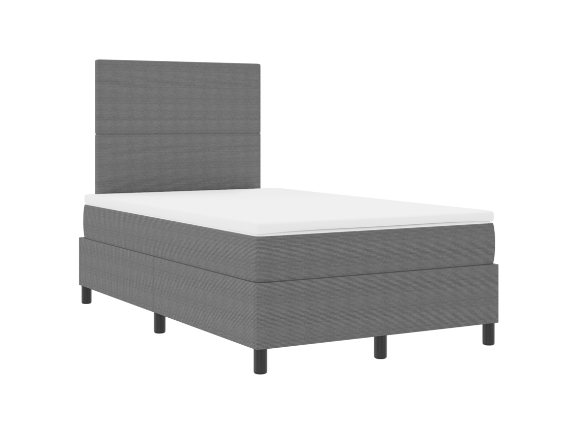 Conjunto 1 Cama Box Vidaxl Cinzento-claro Cordão (120 X 200 Cm)