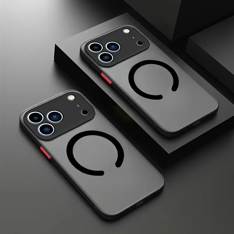 Capa Magnética Transparente Para Iphone (iphone 14 Pro Preto), Compatível Com Carregamento Sem Fio Magnético.