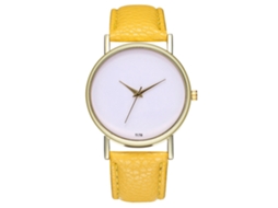 Relógio de quartzo unissex elegante e casual, ideal para presentear casais (amarelo)