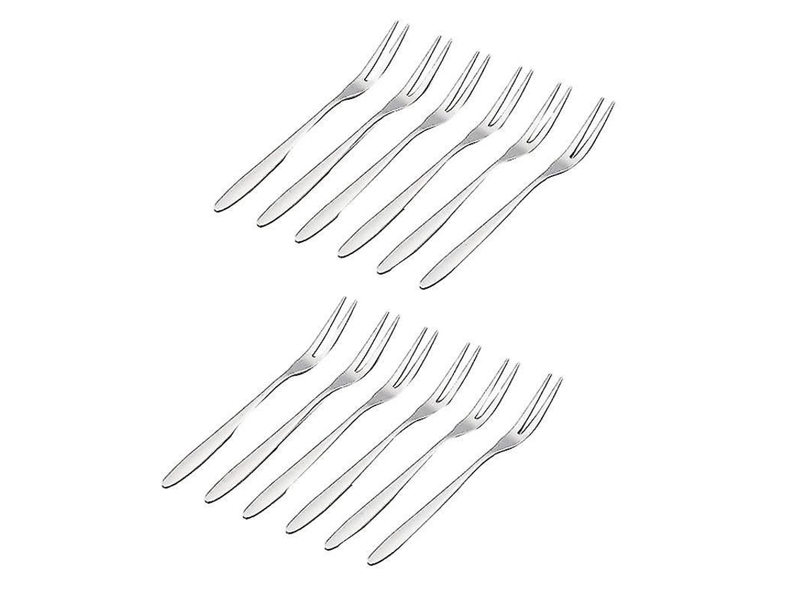 12 Garfos De Sobremesa Em Aço Inoxidável, 5,1 Polegadas, Mini Garfos Para Salada, Frutas E Coquetéis