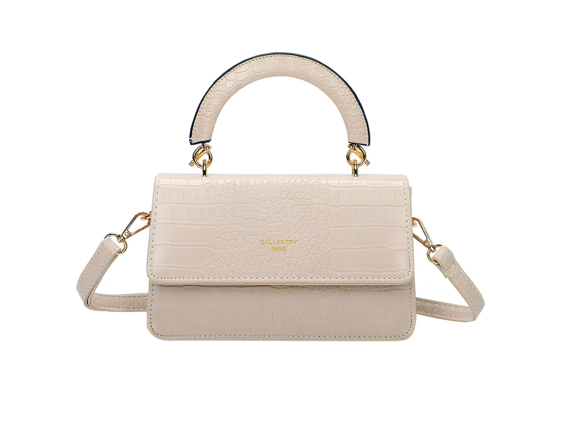 Bolsa De Mão Feminina Chique Efeito Crocodilo Com Alça Rígida E Alça De Ombro
