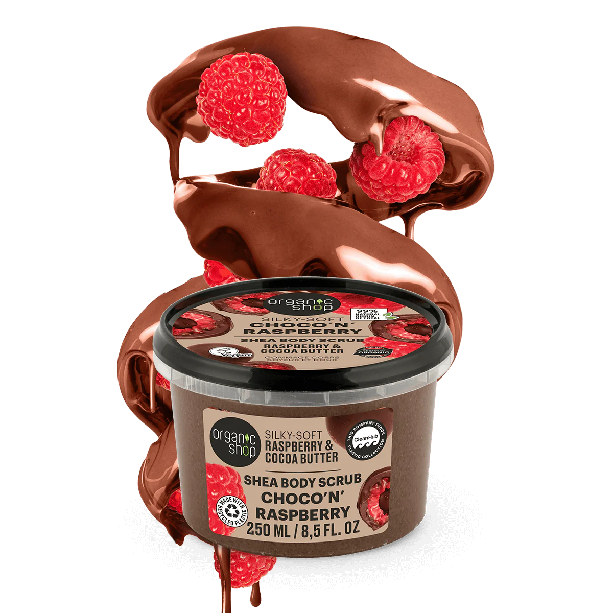 Esfoliante Corporal de Chocolate e Framboesa da Organic Shop (250ml)