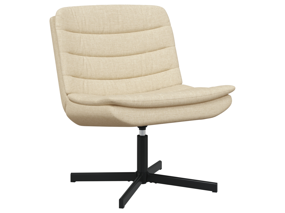 Conjunto 1 Cadeira Giratória Vidaxl Creme Tecido (63 X 75 X 76 Cm)