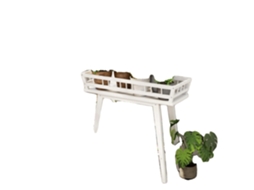 Suporte Para Plantas De Bambu, Estrutura De 2 Níveis, Uso Interno E Externo, Branco Oem