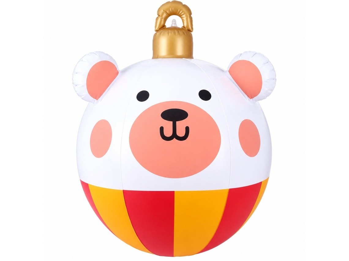 Chaberlu Bola De Natal Inflável De 23 Polegadas, Decoração Externa Em Pvc, Com Design De Urso E Veado.