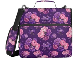 Massa Escolar Grande Com 3 Argolas E Alça, 3,8cm 1,5 Polegadas, Estampa Floral, Alunos Ensino Fundamental