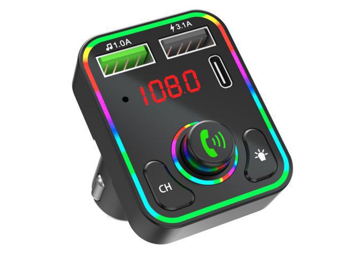Transmissor Fm YIZHOOD F3 Carregamento Rápido Sem Fio Sem Fio Adaptador Sem Fio Transmissor de Rádio Fm Portátil Preto