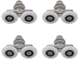 Rodízios Duplos para Porta de Box, Rodízios Deslizantes para Porta de Banheiro, Rodízios de Reposição para Box de Chuveiro, Peças de Reposição para Banheiro, 25 Mm, 4 Peças