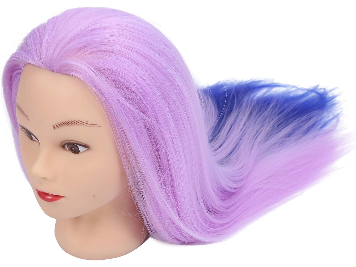 Cabeça de Manequim SFUSHOS aquecida, cabelo sintético para treinos de penteados