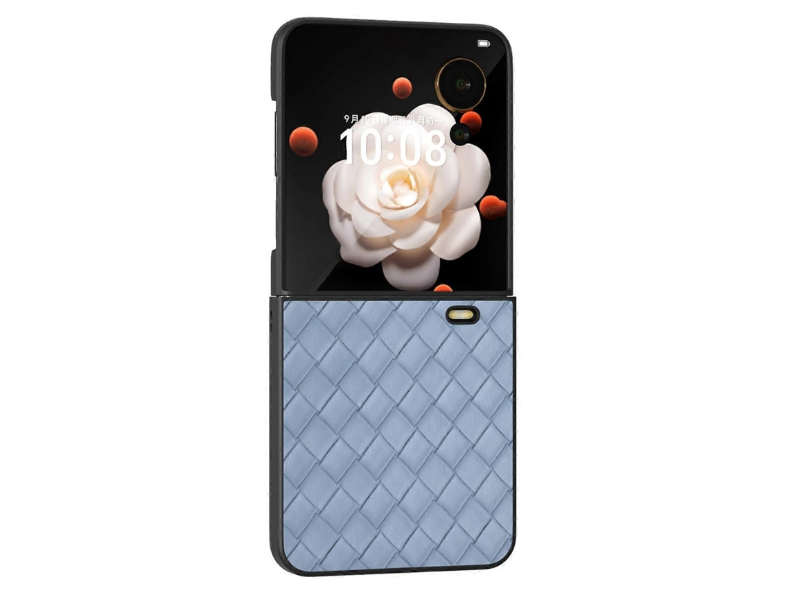 Capa Protetora Para Celular For Honor Magic V Flip 5g Com Textura Trançada Em Couro Pu Pc