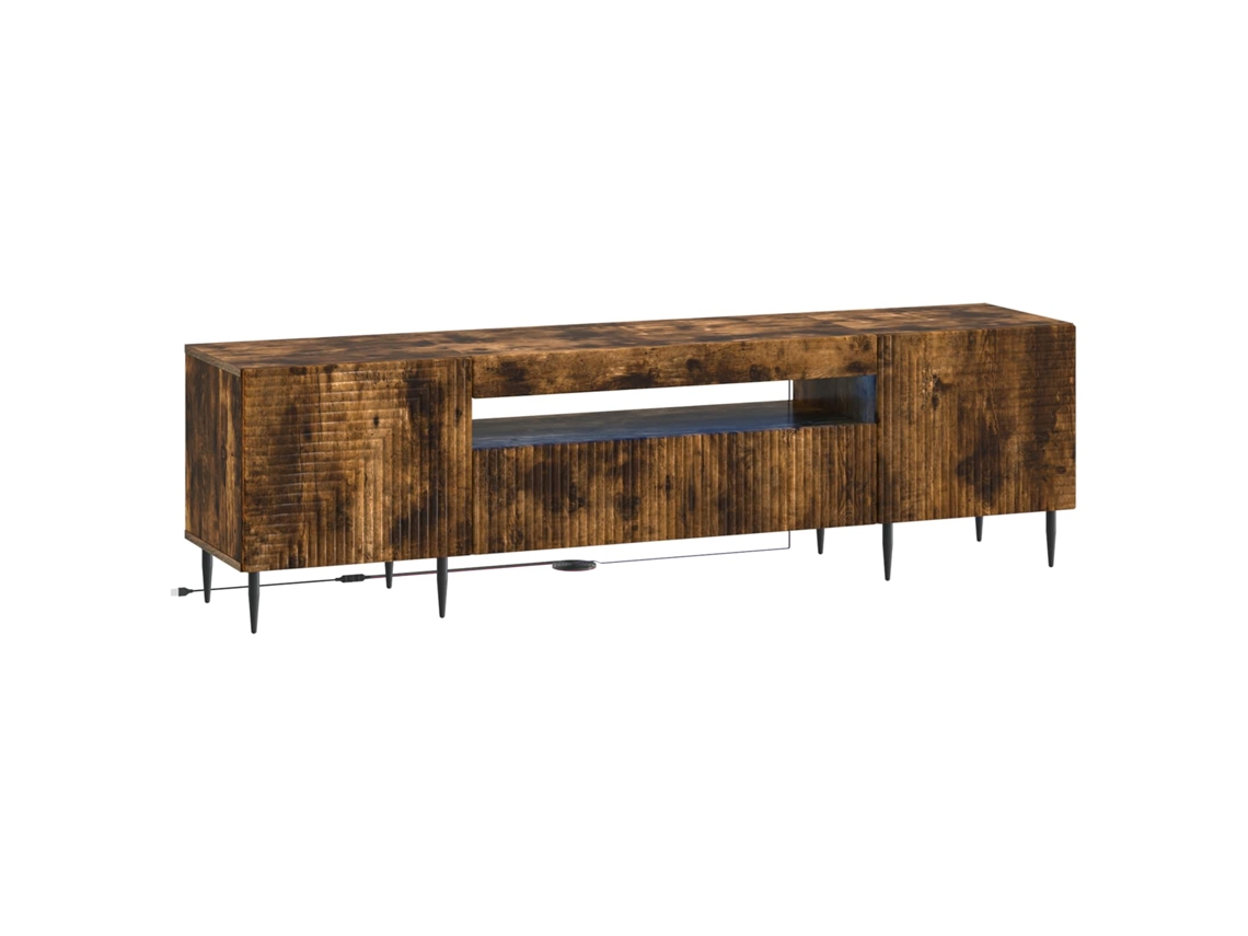 Vidaxl Gabinete De Tv Led Carvalho Fumado Derivados De Madeira