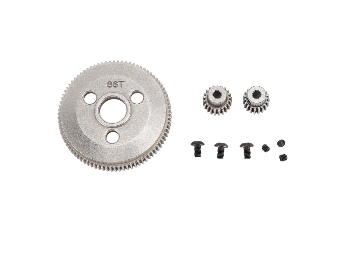 Engranaje Cónico 86d Con Piñón 19d 21d Acero Templado 48p Para Carro Rc Slash 1/10 2wd Reemplazo 4686