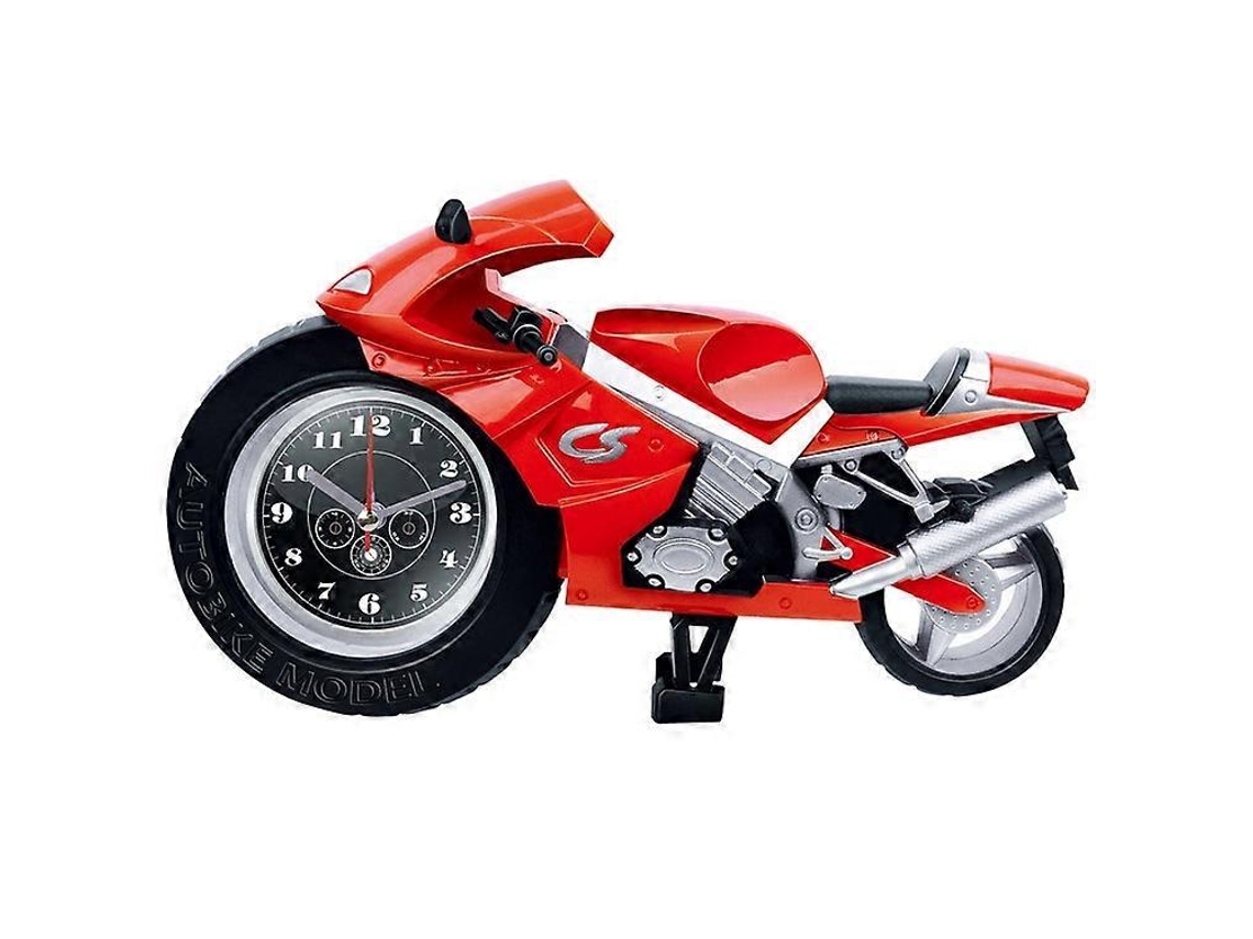 Creative Artistic Motorcycle Alarm Clock Desk Clock Model For Household Shelf Decorationsred