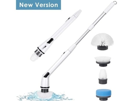 Escova de Limpeza Elétrica - amzdeal - 300 RPM - 4 Cabeças de Escova - Cabo Extensível AMZDEAL