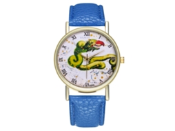 Relógio de pulso analógico Fashion Quartz com mostrador redondo (azul royal)