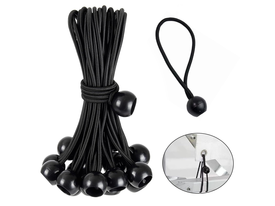 20 Tendeurs Elásticos Com Bolas Para Banners,lonas,toldos,veleiros De Sombra E Redes De Reboque Btforus