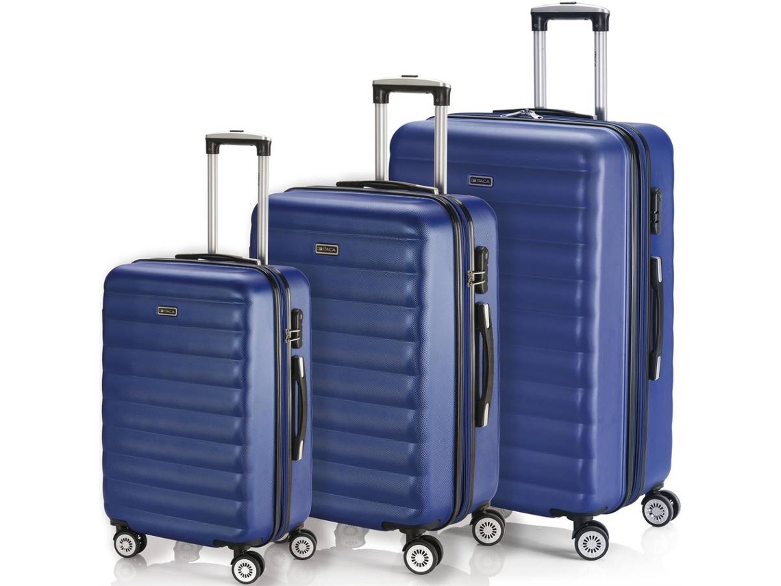Conjunto de 3 Malas de Viagem ITACA Extensivel Azul (35/70/100 L)