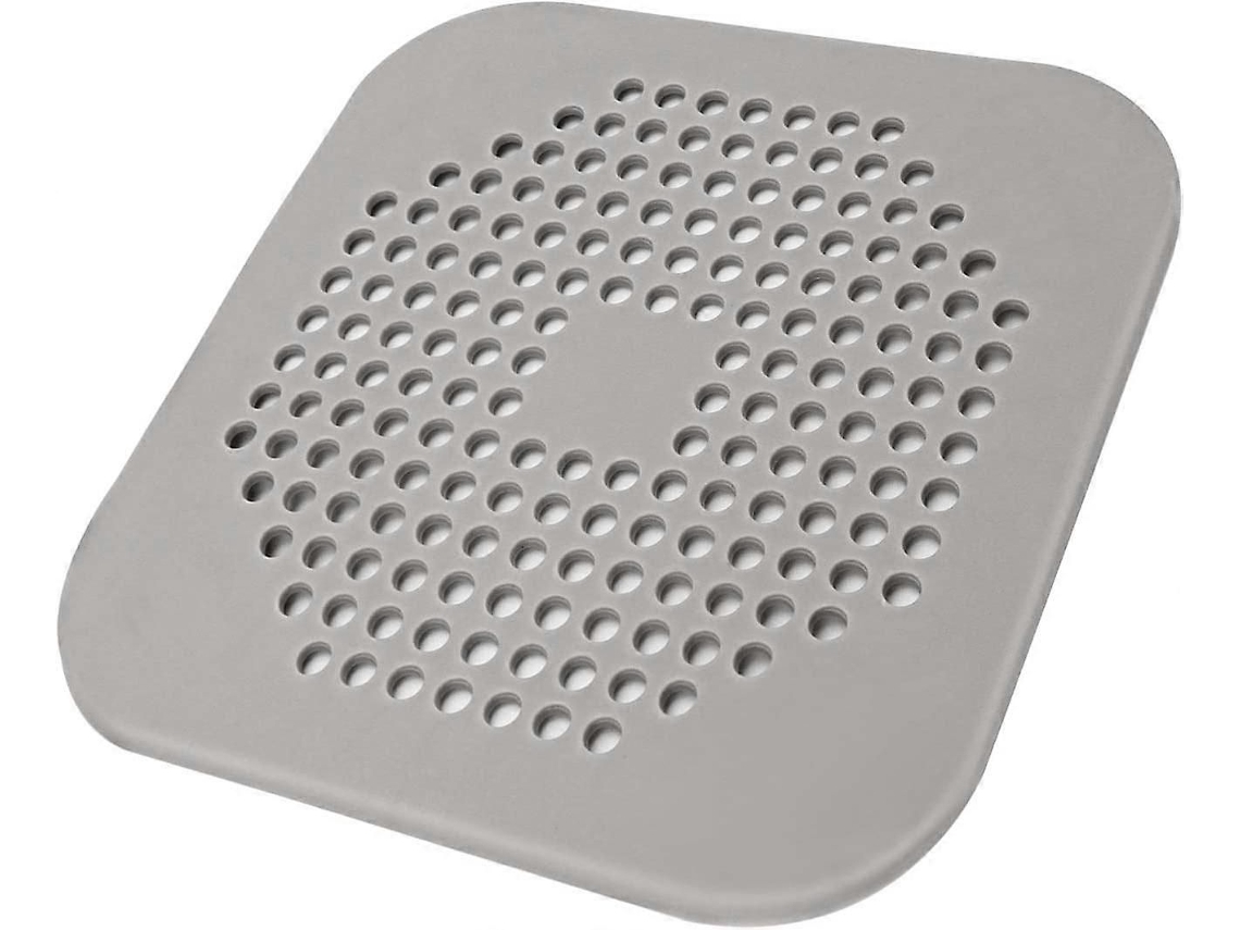 Protetor De Ralo Quadrado Para Chuveiro, 5,4 Polegadas, Silicone, Cinza E Branco