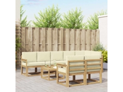 Vidaxl Conjunto De Sofás Para Exterior 9 Unid. Branco E Creme