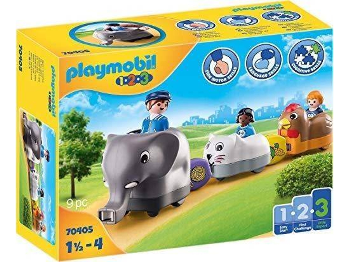 PLAYMOBIL 1.2.3: Meu trem de animais - 70177 (Idade Mínima: 18 meses - 9 peças)