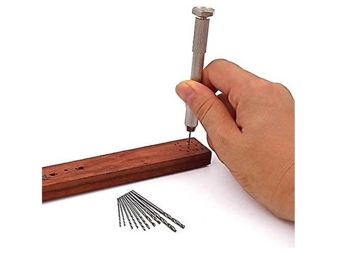 Kit De Parafusadeira Manual Mini Com 10 Brocas De Aço Para Placas De Circuito, Joias E Modelos