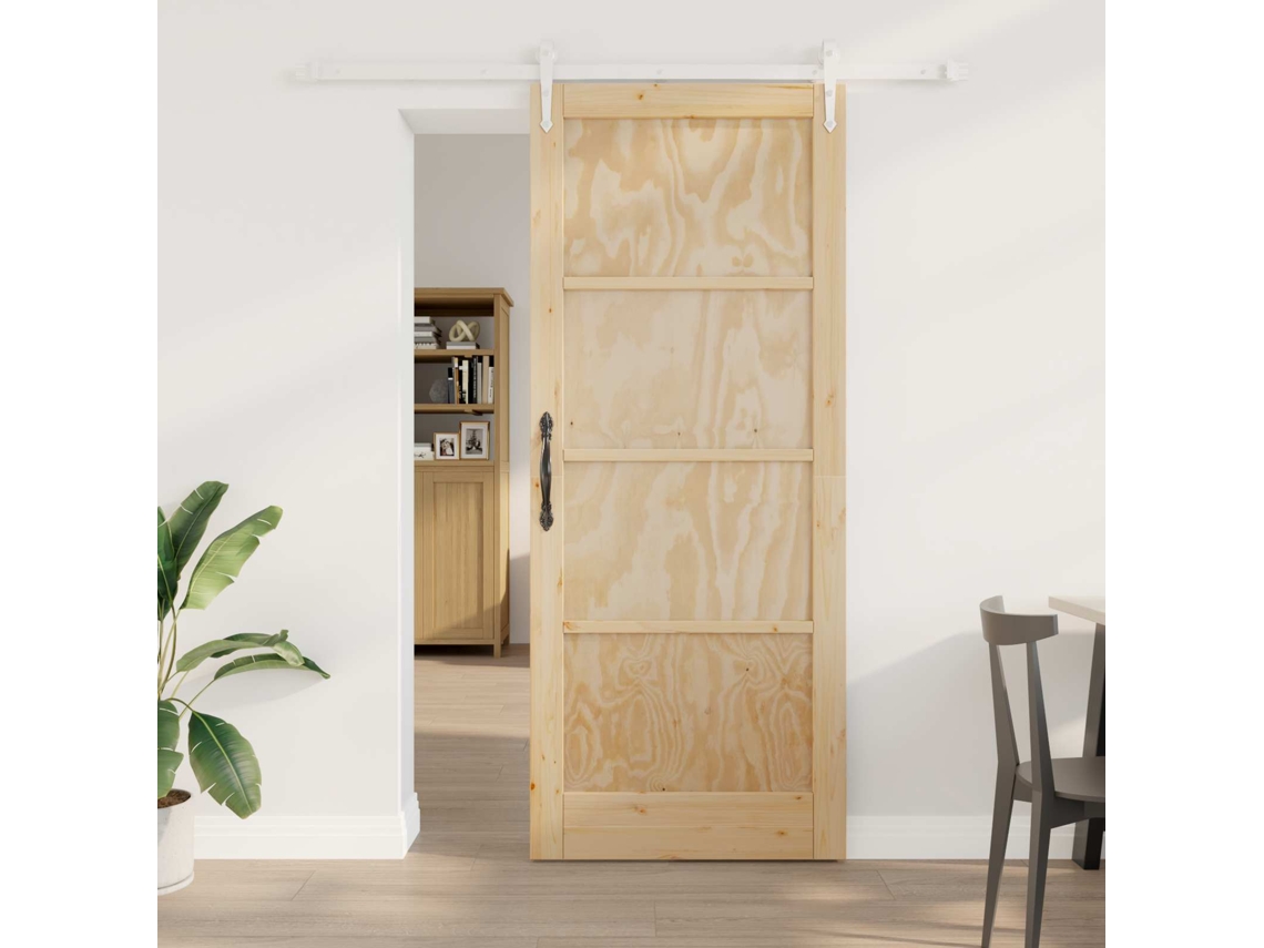 Vidaxl Porta Deslizante Orkdal 86 X 211 Cm Madeira De Pinho Maciça