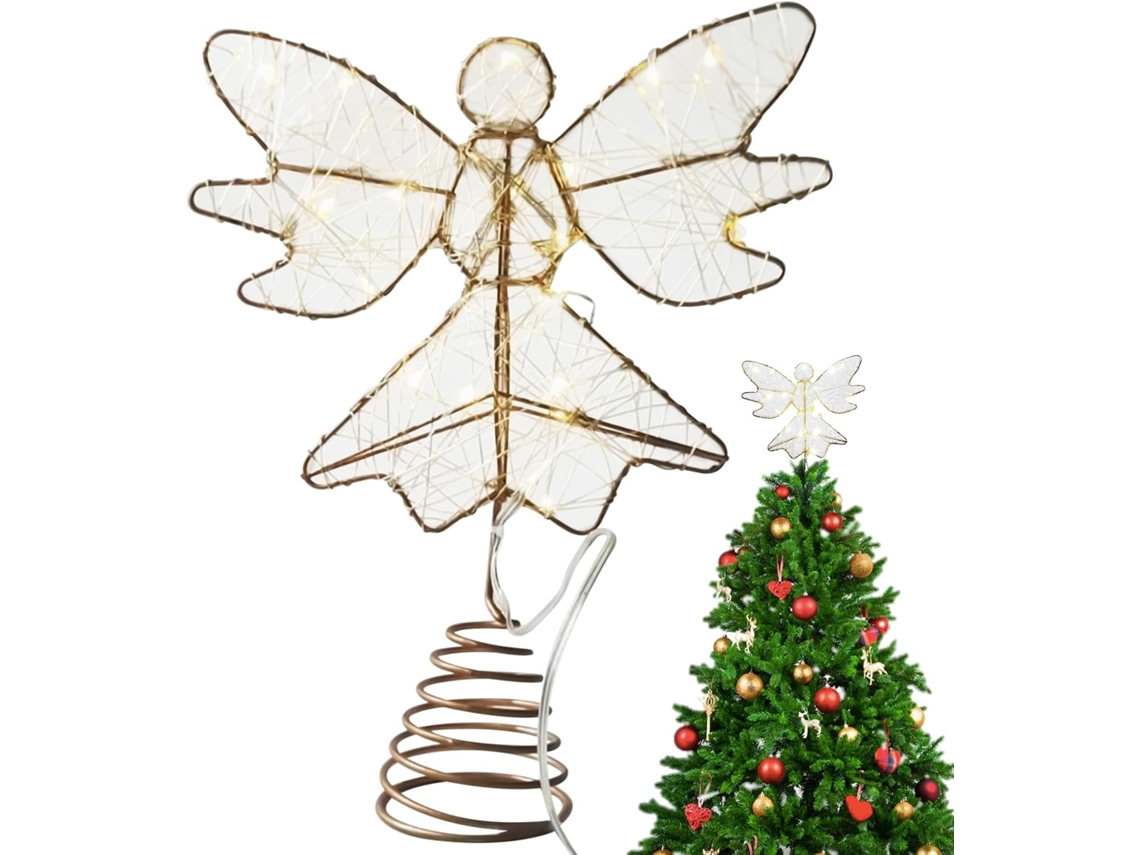 Enfeite De Natal Iluminado Para Árvore, Estilo Rústico, Funciona A Pilhas |