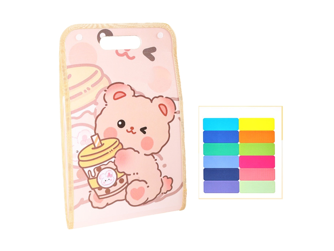 Pasta de Papel Multicamada Impermeável A4 Khaki Padrão Fofo