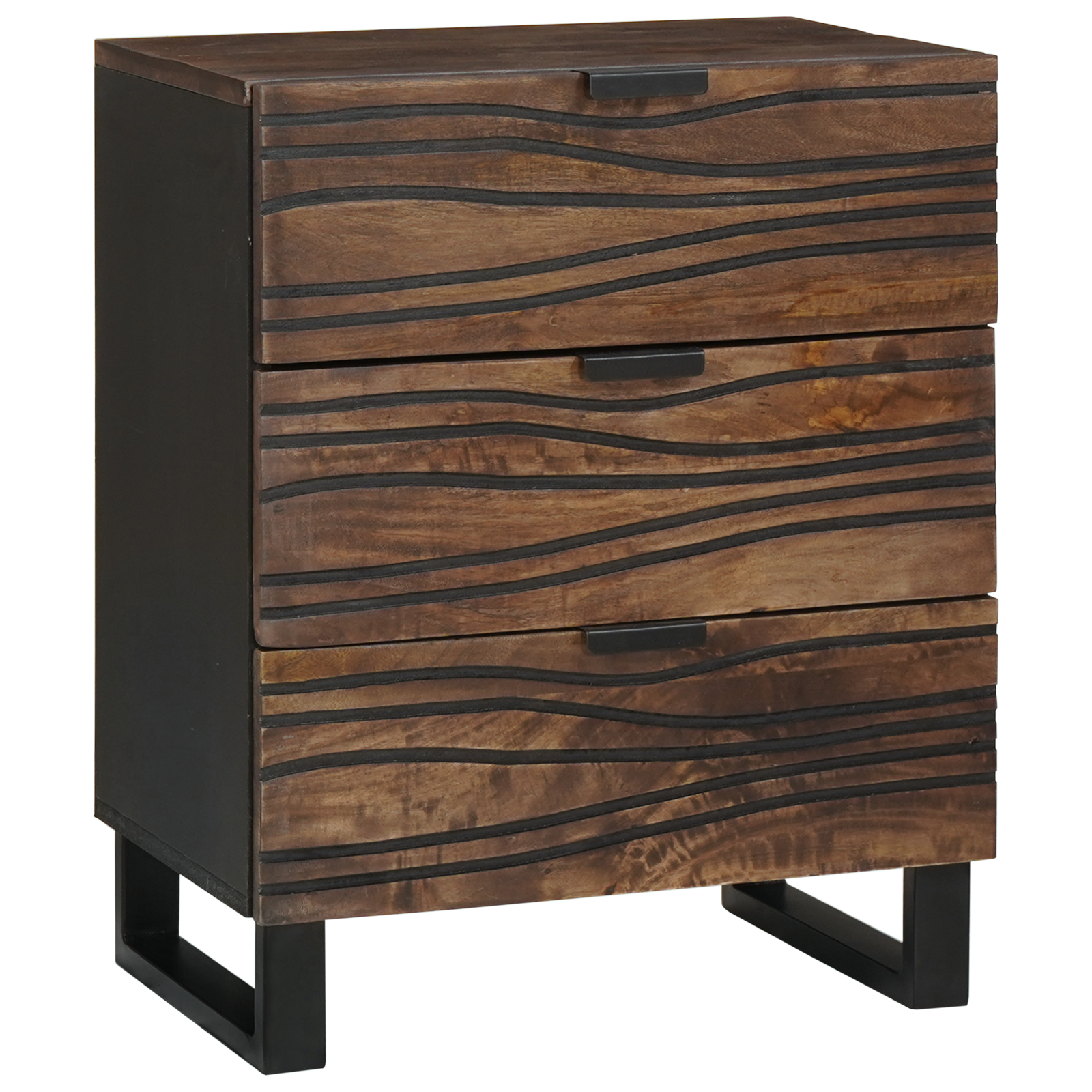 Conjunto 1 Armário De Cabeceira Vidaxl Castanho Madeira De Mangueira Maciça (50 X 33 X 62 Cm)