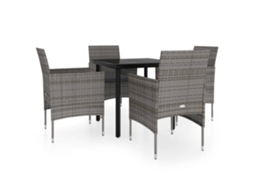 Garden Dining Set, Garden Dining Sets Vidaxl Cinzeto Rattan / Vime (80 Cm Table Length)
