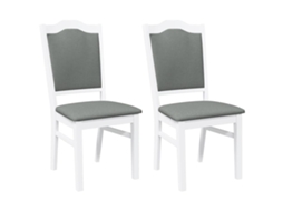 Cadeiras de Jantar com Almofadões 2 peças em Madeira Maciça Branco MAISON EXCLUSIVE