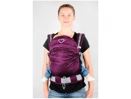 Mochila porta-bebê padrão LING LING D'AMOUR P4 LING LING D'AMOUR, a partir de 4 meses, porta-bebê ergonômico com tecido envolvente, leve, fresco e fácil de usar, roxo sombra