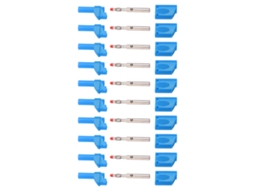 Plugue Banana YURU, 4mm, isolado, cobre puro, níquel, azul, 10pcs