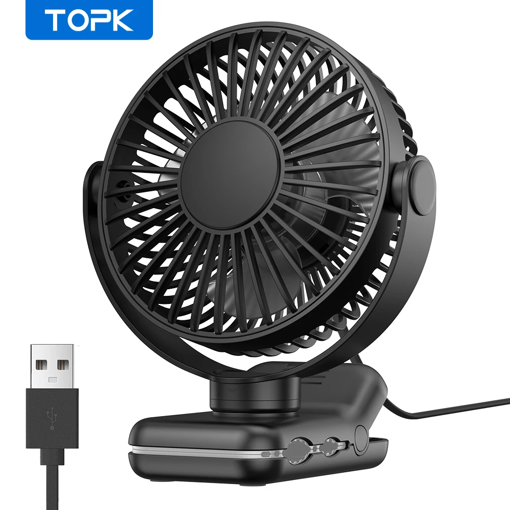 (preto) Mini Ventilador Portátil Silencioso Com Clipe