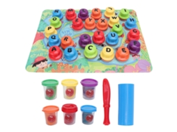 Ats sellos de Plastilina Alfabeto Diy para Crianças Brinquedo Educatsivo com Tapete de Atsividade Abc Letras Selladores de Argila e Pintura