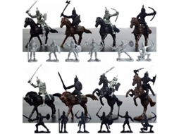 2026 conjunto de 28 Figuras de Caballería Medieval: Guerrero, Caballo, Soldado, Infantería, Espadachín.
