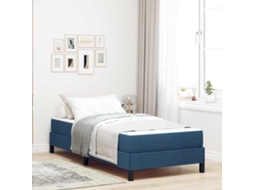 Vidaxl Cama Box Azul 90 X 190 Cm Tecido