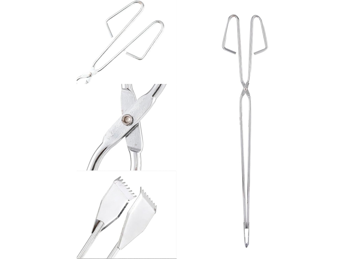 Pinça Para Churrasco Poenvfpo De 55cm Em Aço Inoxidável, Ferramenta Resistente Para Grelhar Carvão E Lenha Ao Ar Livre