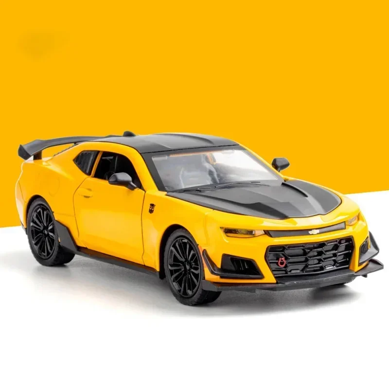 (amarelo Camaro) Miniatura De Carro Em Escala 1:24, Feita Em Metal Fundido, Com Portas Que Abrem.