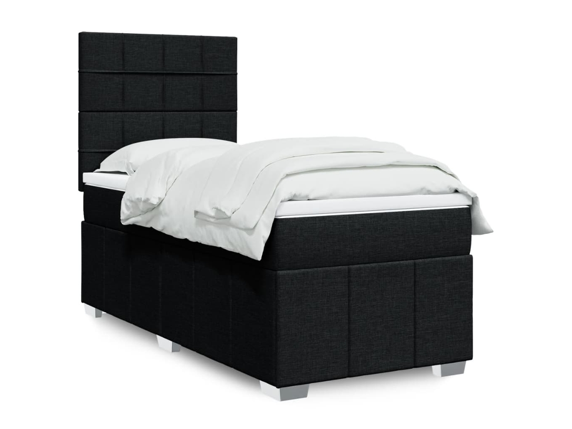 Vidaxl Cama Com Molas/colchão 100x200 Cm Tecido Preto