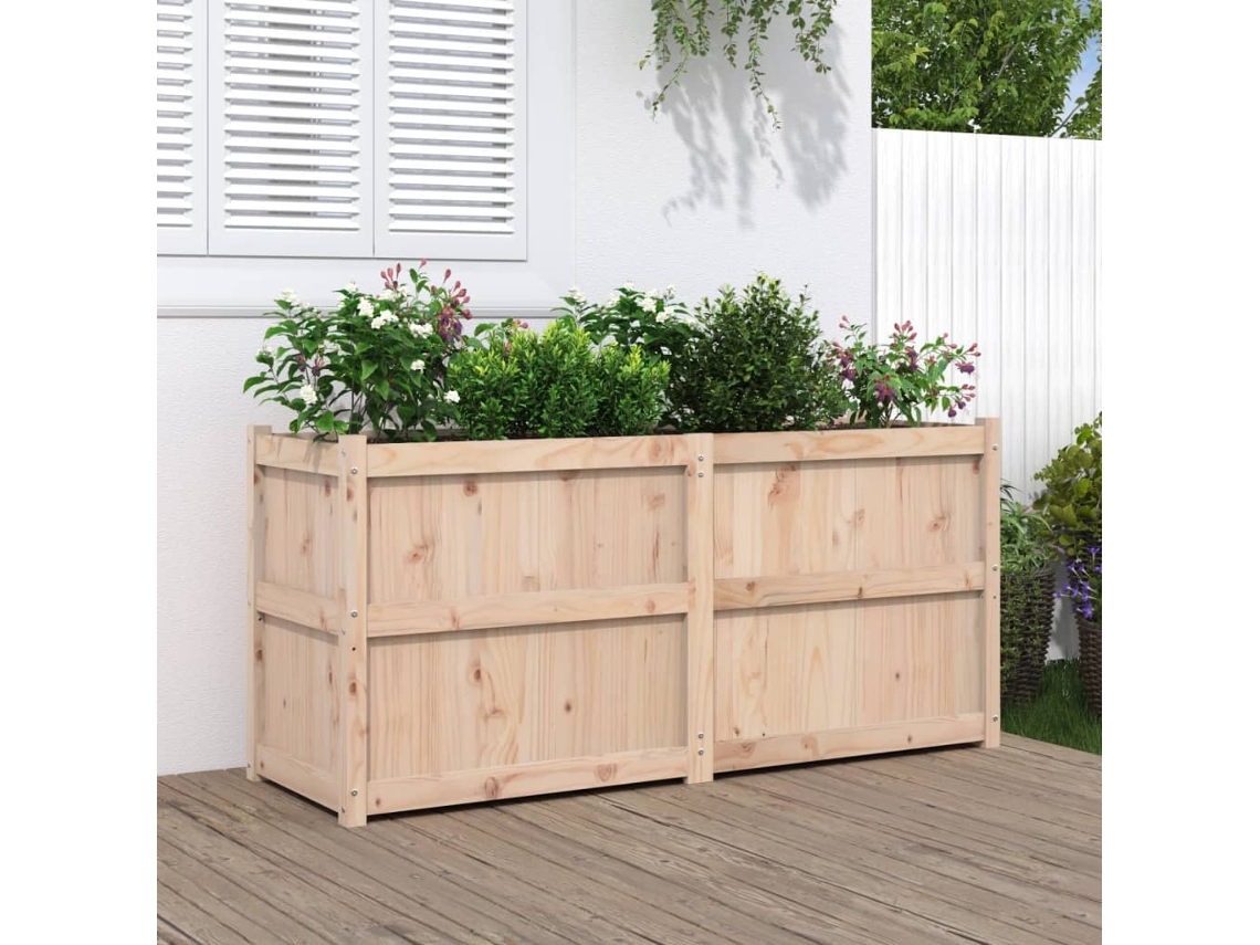 Vidaxl Vaso/floreira De Jardim 150x50x70 Cm Madeira De Pinho Maciça