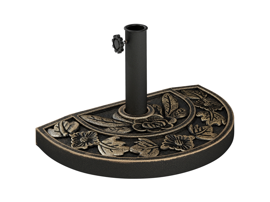 Base Meia Lua Com Manivela, Resina, Mastro 38/48 Mm, 50x31x32 Cm, Bronze