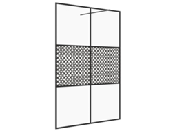 Divisória de Chuveiro com Vidro Transparente 140x195 Cm Preto MAISON EXCLUSIVE
