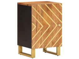 Vidaxl Armário Casa Banho 38x33,5x58cm Mangueira Maciça Castanho/preto