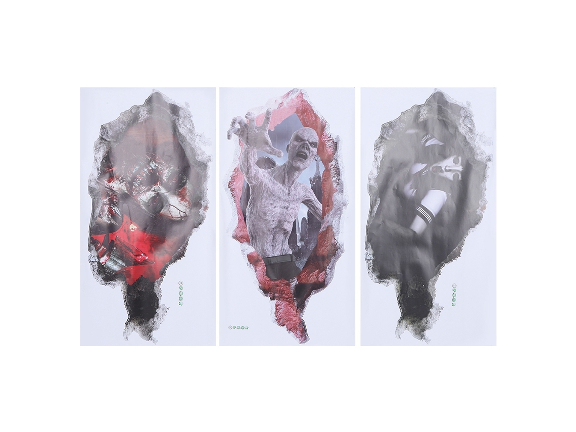 3pcs Adesivos De Parede Zumbi Horror Halloween