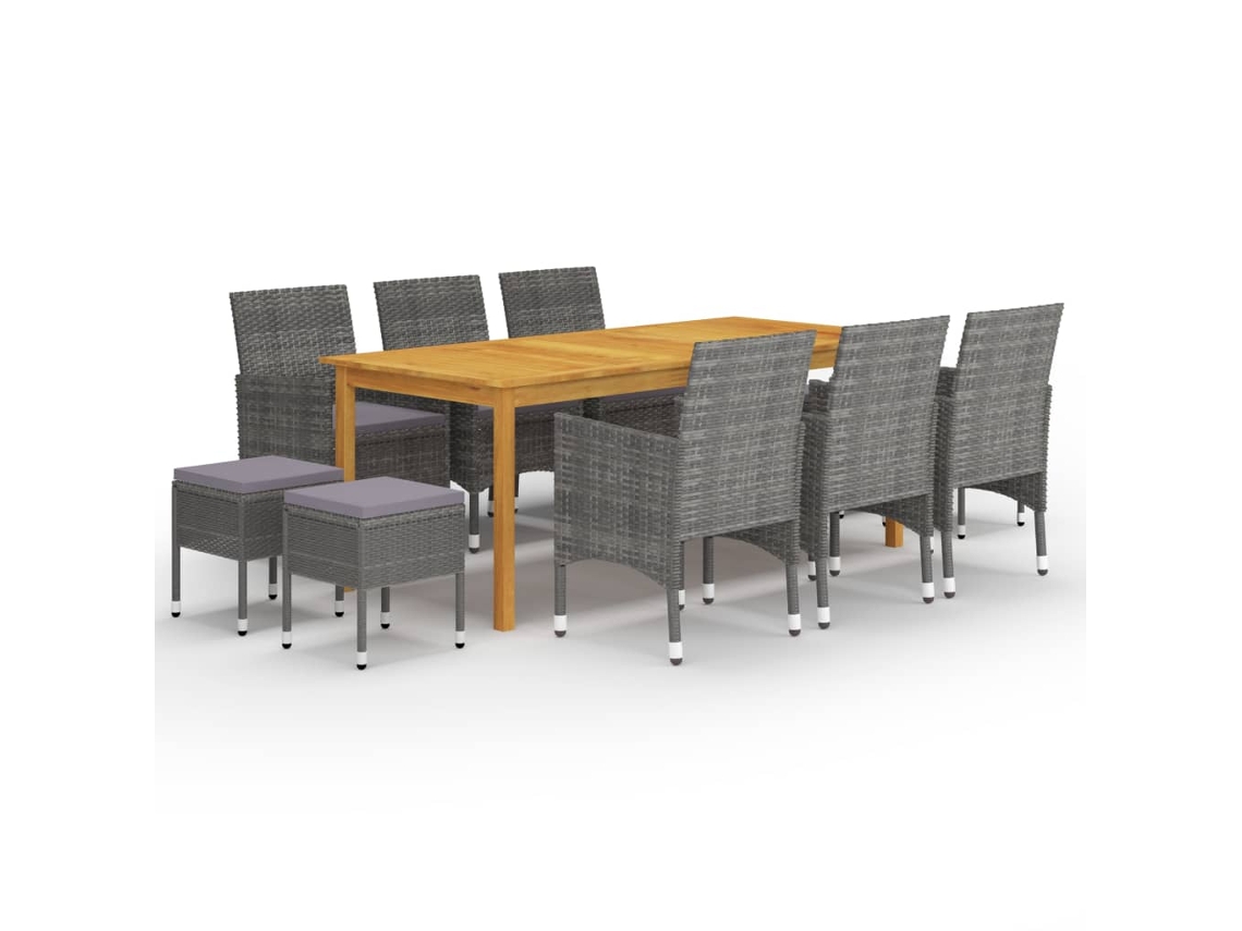 Dining Set, Dining Sets Vidaxl Cinzeto Madeira De Acácia (n/a)
