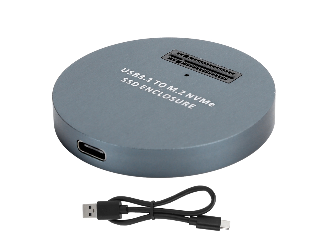 Enclosure De Disco Rígido Adaptador Cabo Nvme Para Conversor De Ssd Usb3.1 Cinza