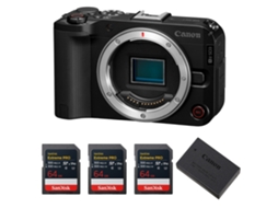 Eos R50 V + 3 Sandisk 64gb Extreme Pro Uhs ii Sdxc + Canon Lp e17 + Ebook “20 Dicas para Fotos Que Impressionam” CANON