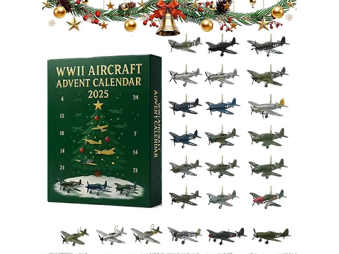 Calendário De Advento Com 24 Aviões De Acrílico 2d