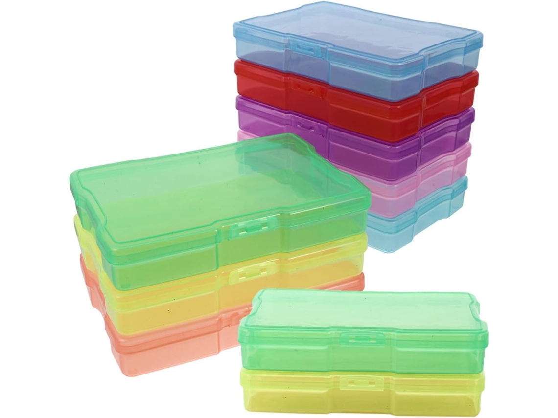 Conjunto De 10 Caixas Multifuncionais De Plástico Para Armazenamento De Fotos( 10x15 Cm), Materiais Variados,